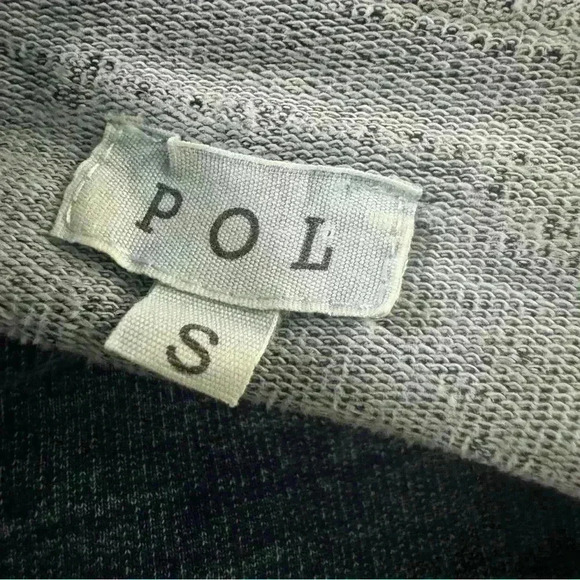 POL Small Mineral Wash Cut Out Short Women Top 3/4 Sleeves In Denim Blue - Picture 6 of 9